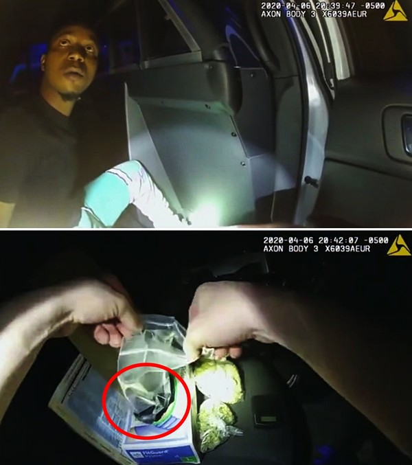 경찰은 반스를 수상하게 여겨 멈춰 세워 수갑을 채운 뒤 차 안을 뒤지기 시작했다. 검문 도중 경찰은 마리화나와 총알 모양의 작은 병에 담긴 하얀 가루를 발견했고, 마약의 한 종류인 엑스터시로 의심했다.
